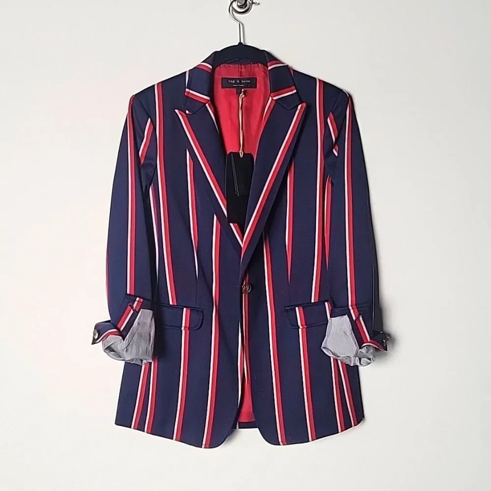 NWT Rag Bone 2 Howson Cricket Wool Blazer Jacket Equestrian Academia Riding Prep - Picture 2 of 14